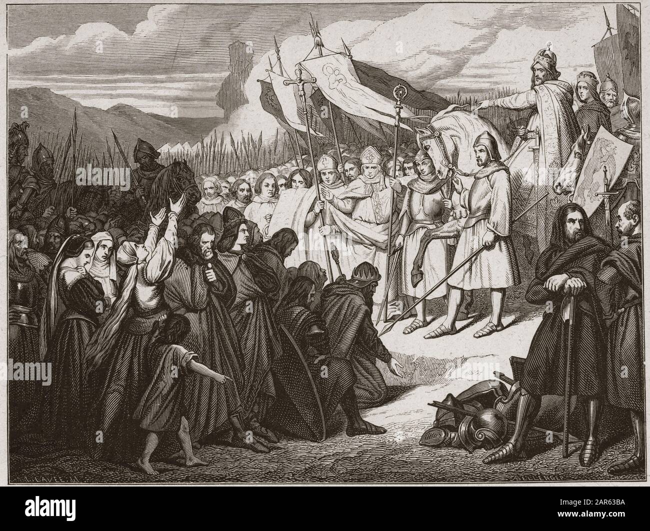 Charlemagne Accepts Wittekind S Surrender In Paderborn 785 Victoire De Charlemagne 742 814 Sur L Armee Saxonne De Widukind De Saxe Wittekind E Stock Photo Alamy