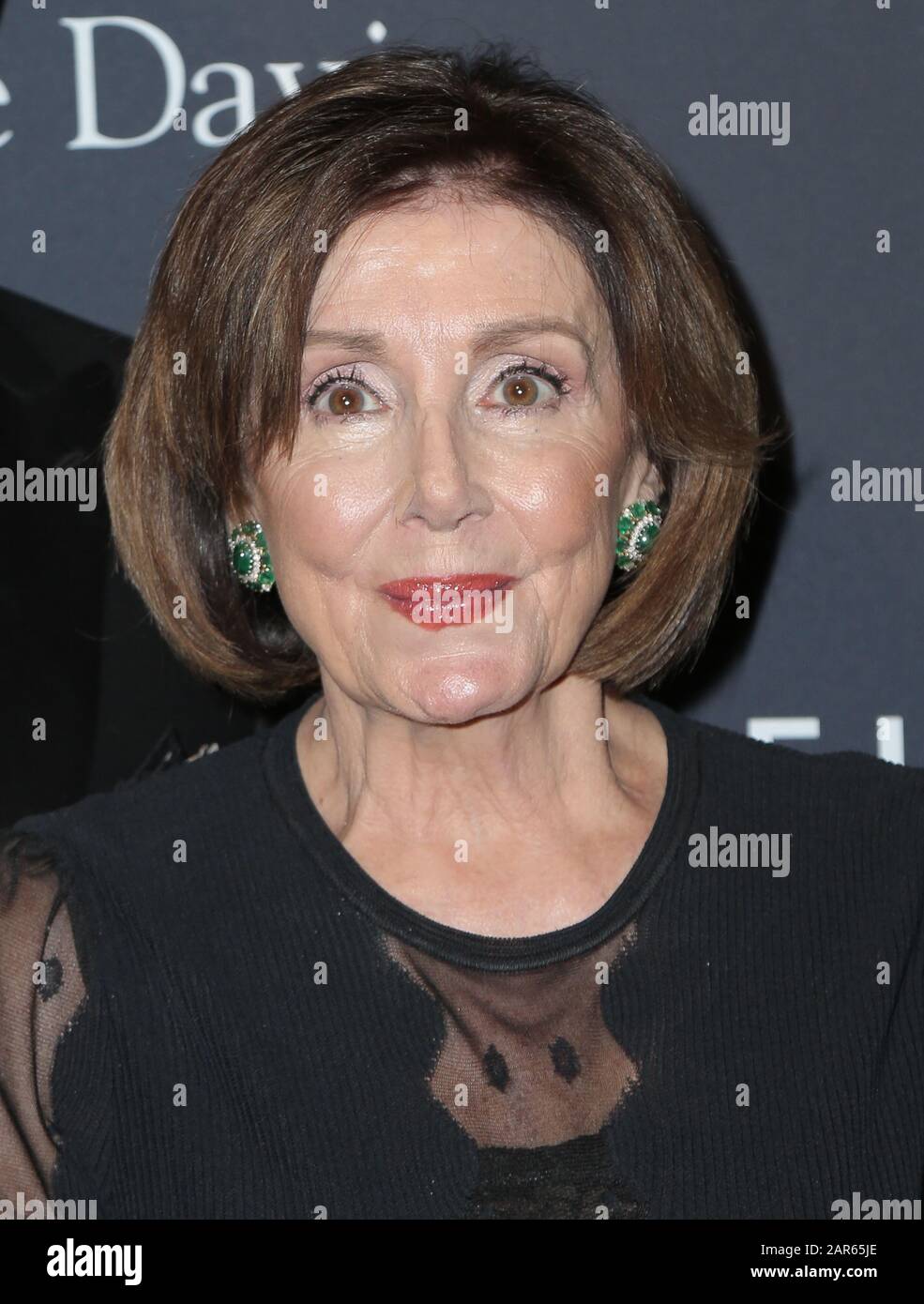 Nancy Pelosi walking the red carpet at the Clive Davis' 2020 Pre-Grammy Gala held at The Beverly Hilton Hotel on January 25, 2020 in Los Angeles, California USA (Photo by Parisa Afsahi/Sipa USA) Stock Photo