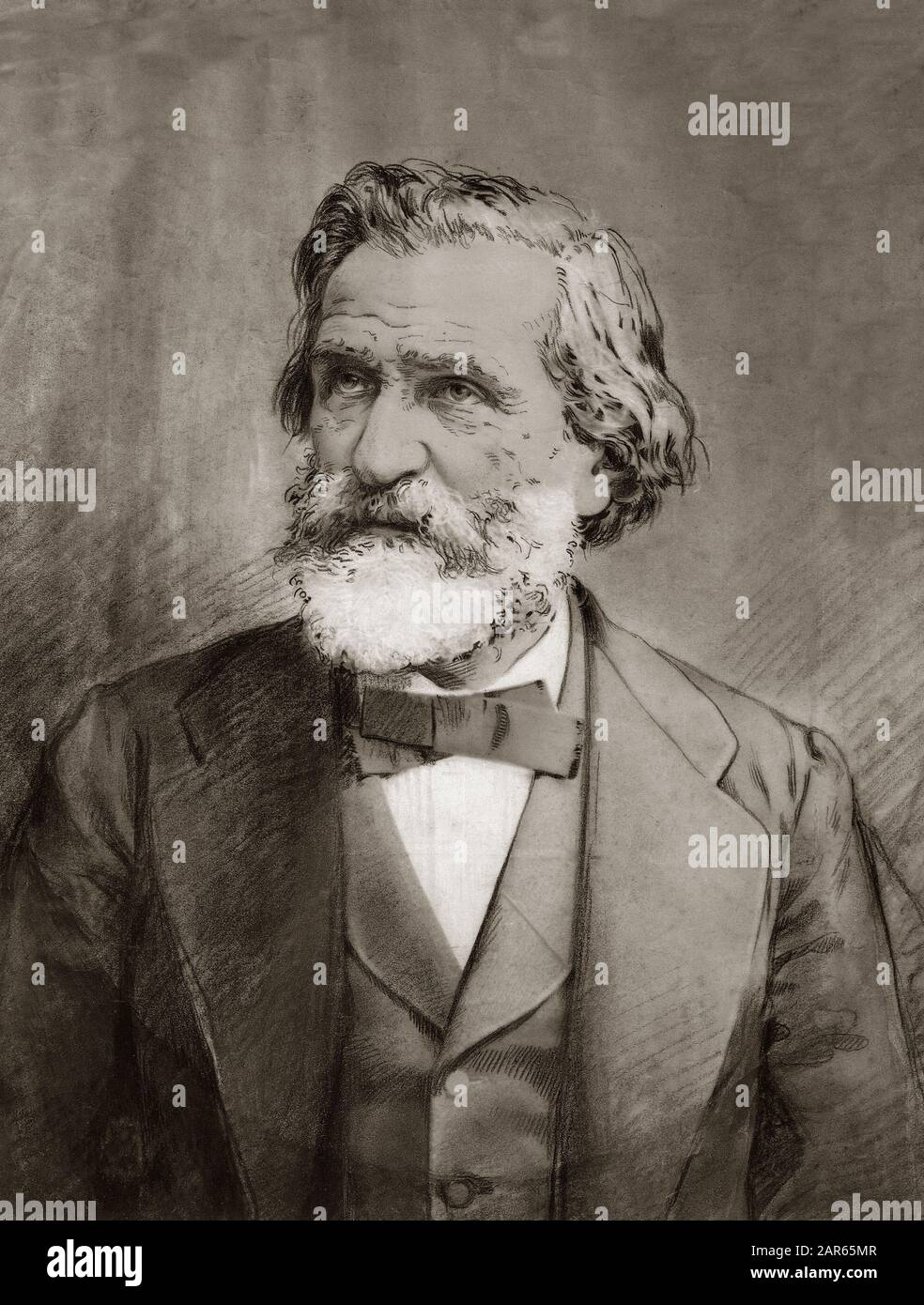 Portrait of Giuseppe Verdi - Portrait du compositeur italien Giuseppe Verdi (1813 - 1901) vers 1887 Stock Photo
