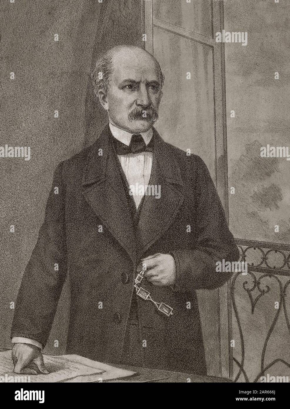 Portrait of Carlo Cattaneo (1801-1869), Italian patriot, philosopher - Portrait du patriote, philosophe, penseur politique Carlo Cattaneo (1801-1869) Stock Photo