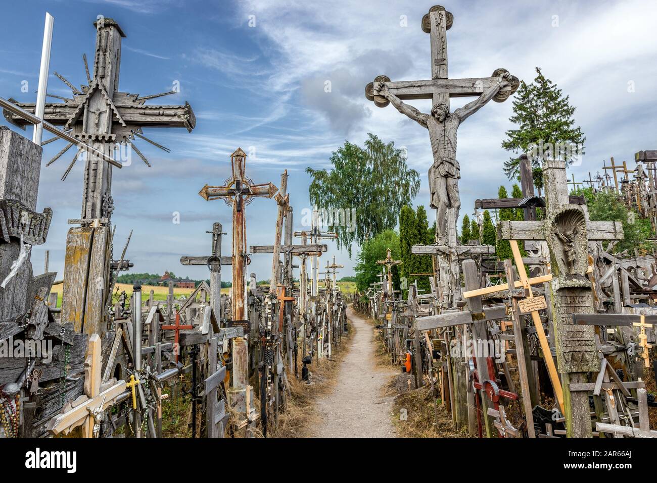 Hill of Crosses in Lithuania Stock Photo