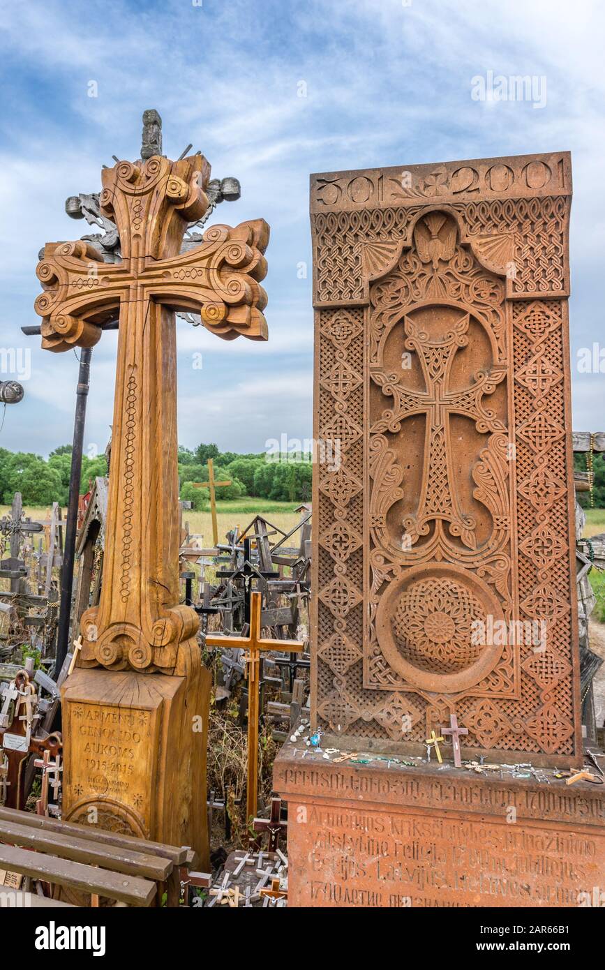 Hill of Crosses in Lithuania Stock Photo
