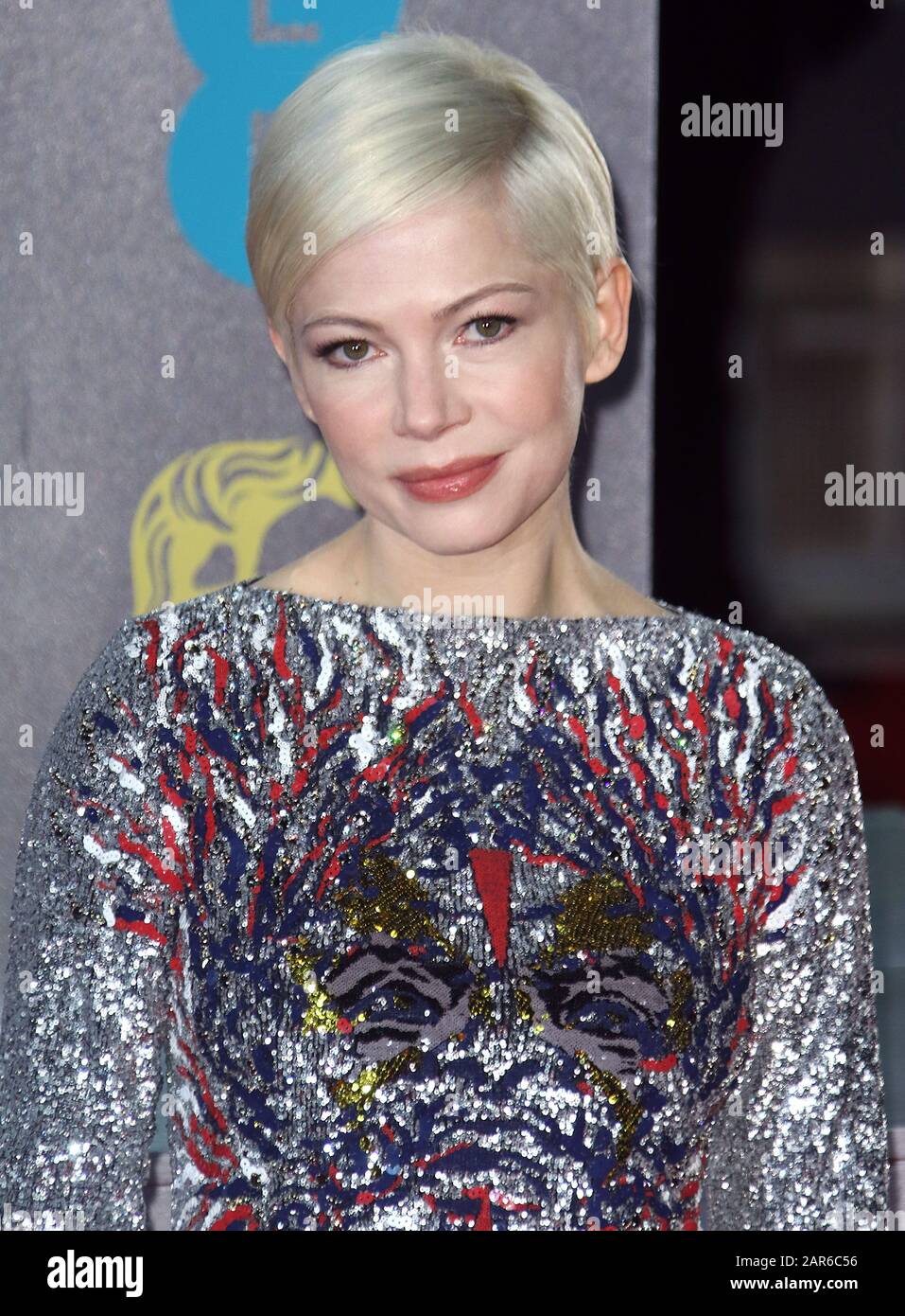 Feb 12, 2017 - London, England, UK - EE British Academy Film Awards 2017, Royal Albert Hall - Red Carpet Arrivals Photo Shows: Michelle Williams Stock Photo