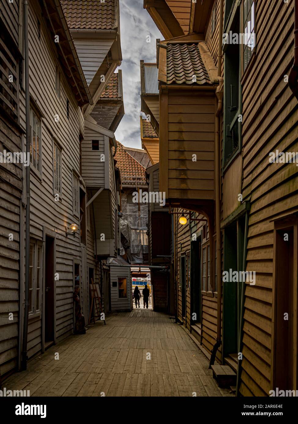 The Hanseatic buildings of Bryggen Stock Photo