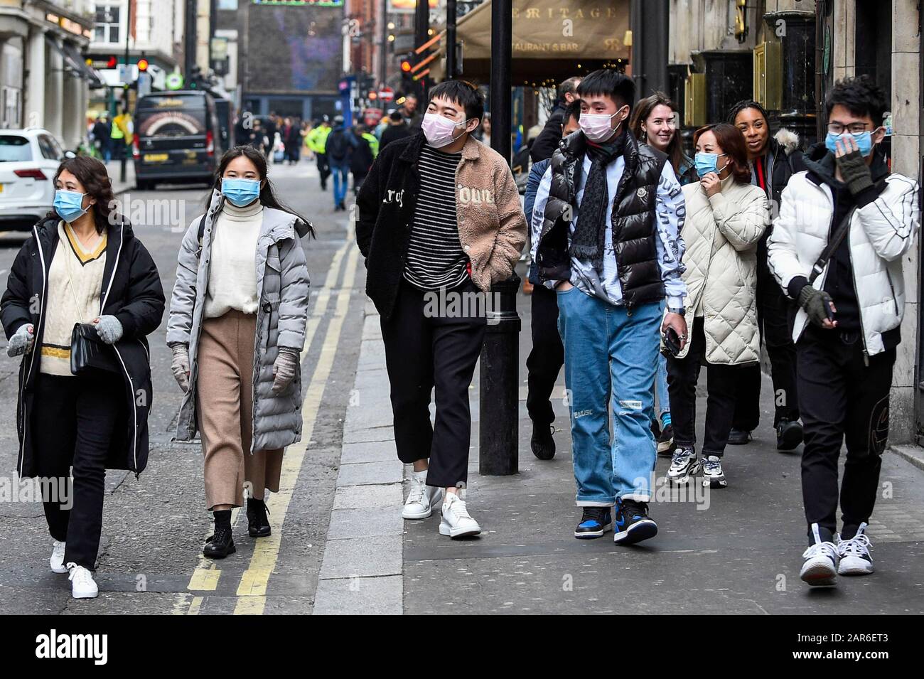 Download London Uk 26 January 2020 People Wear Facemasks In Chinatown During Chinese New Year Celebrations For PSD Mockup Templates