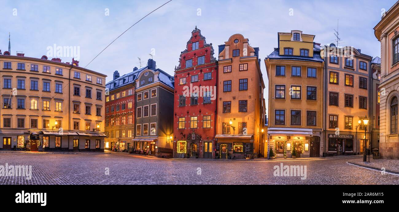 Stortorget in the center of Stockholm. Stock Photo