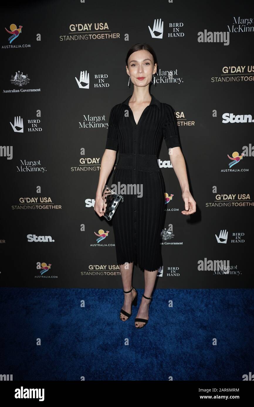 BEVERLY HILLS, CA - JANUARY 25: Tilda Cobham-Hervey arrives at the G