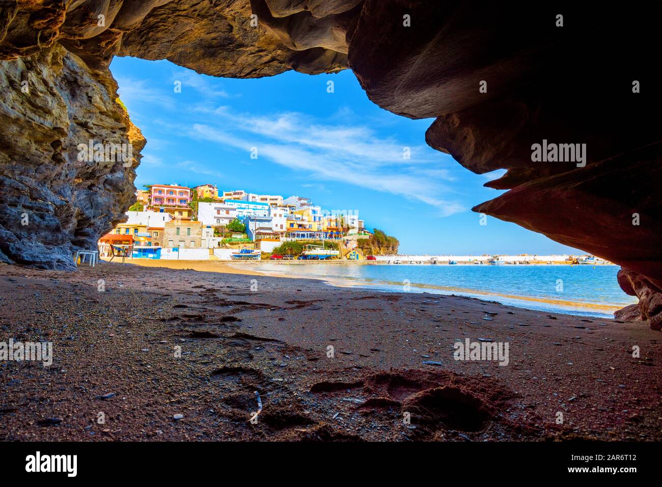 Famous summer resort in Bali village, near Rethimno, Crete, Greece. Stock Photo