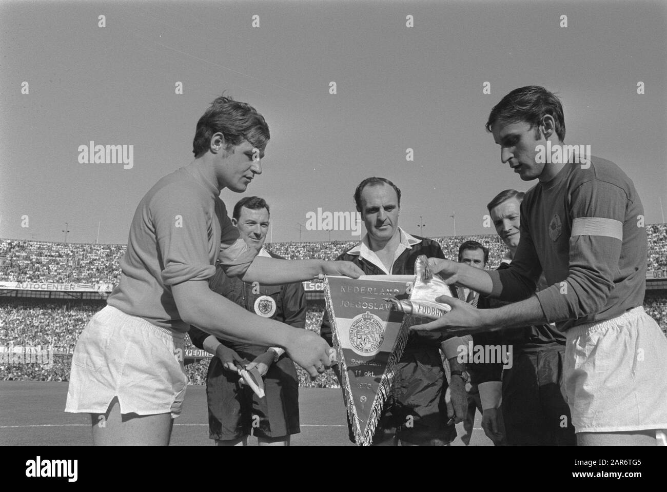 Netherlands vs. Yugoslavia 11; left Israel indicates to captain of