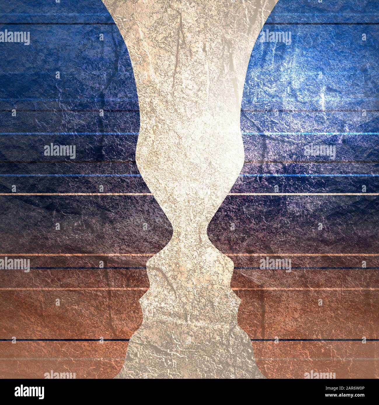 A vase or two face profile view. Optical illusion. Human head make