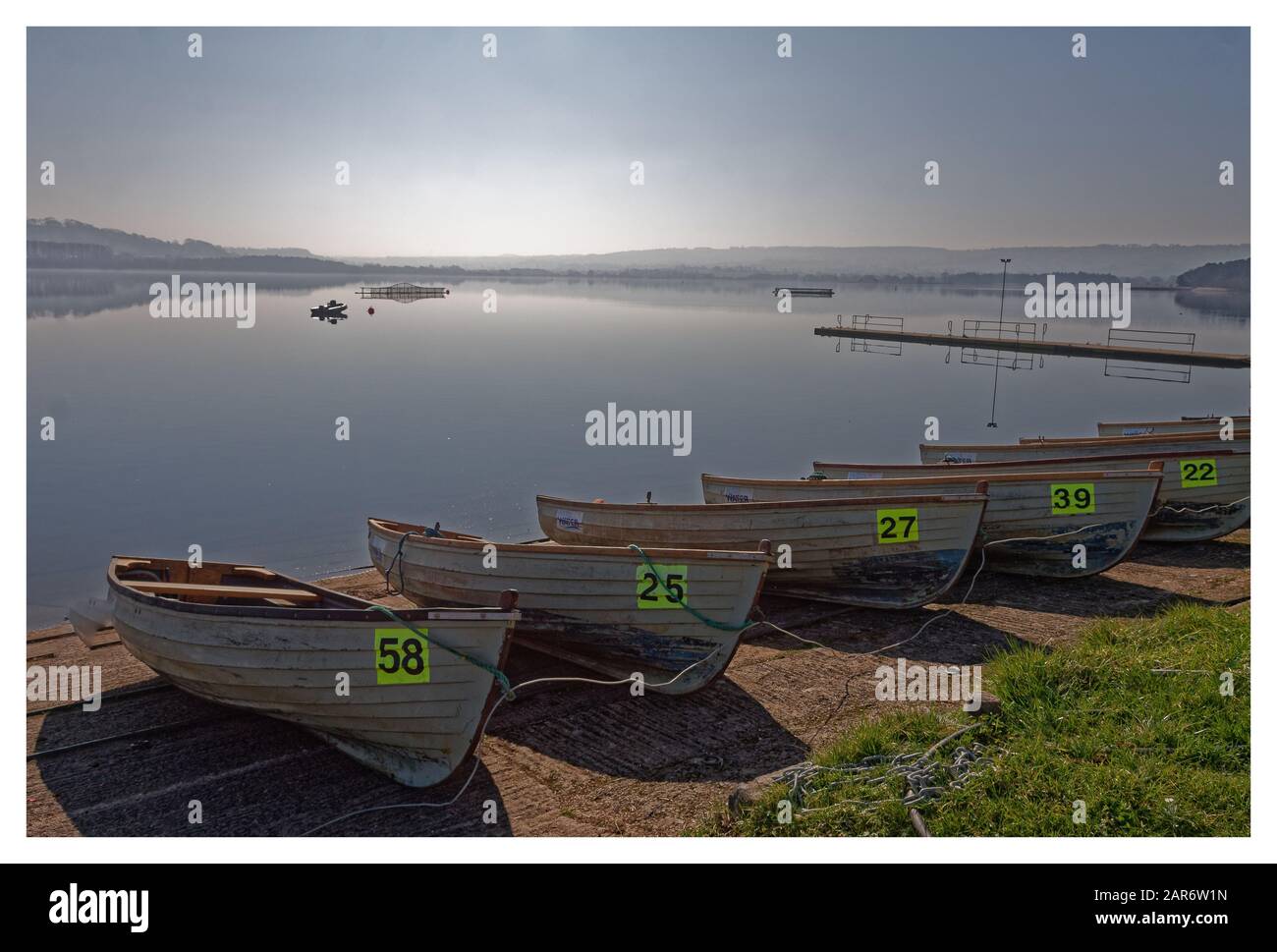 chew valley reservoir sailing boats Stock Photo