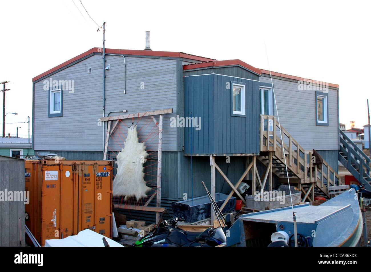 Housing in Iqaluit, Nunavut, Canada Stock Photo
