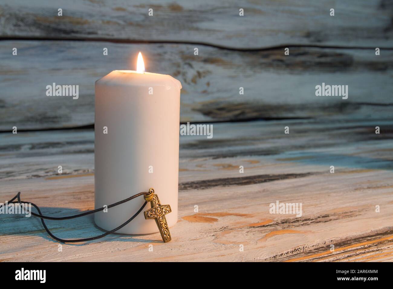 Funeral ceremony concept, burning candle with light Stock Photo Alamy