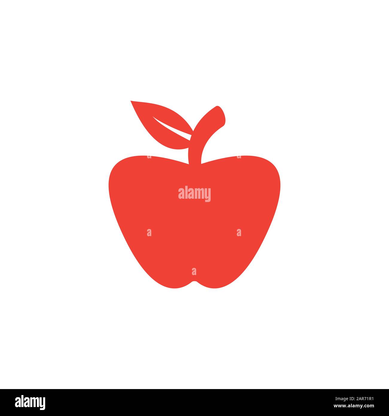 Apple Red Icon On White Background. Red Flat Style Vector Illustration ...