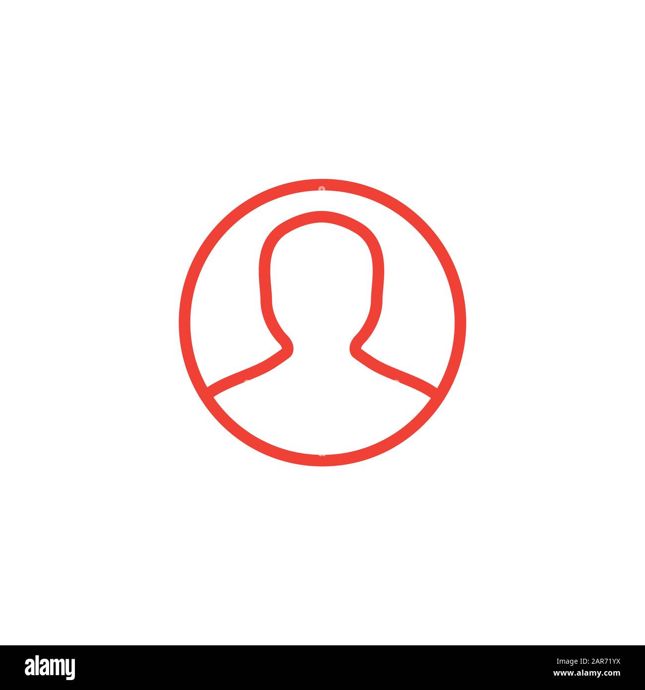 Avatar Line Red Icon On White Background. Red Flat Style Vector ...