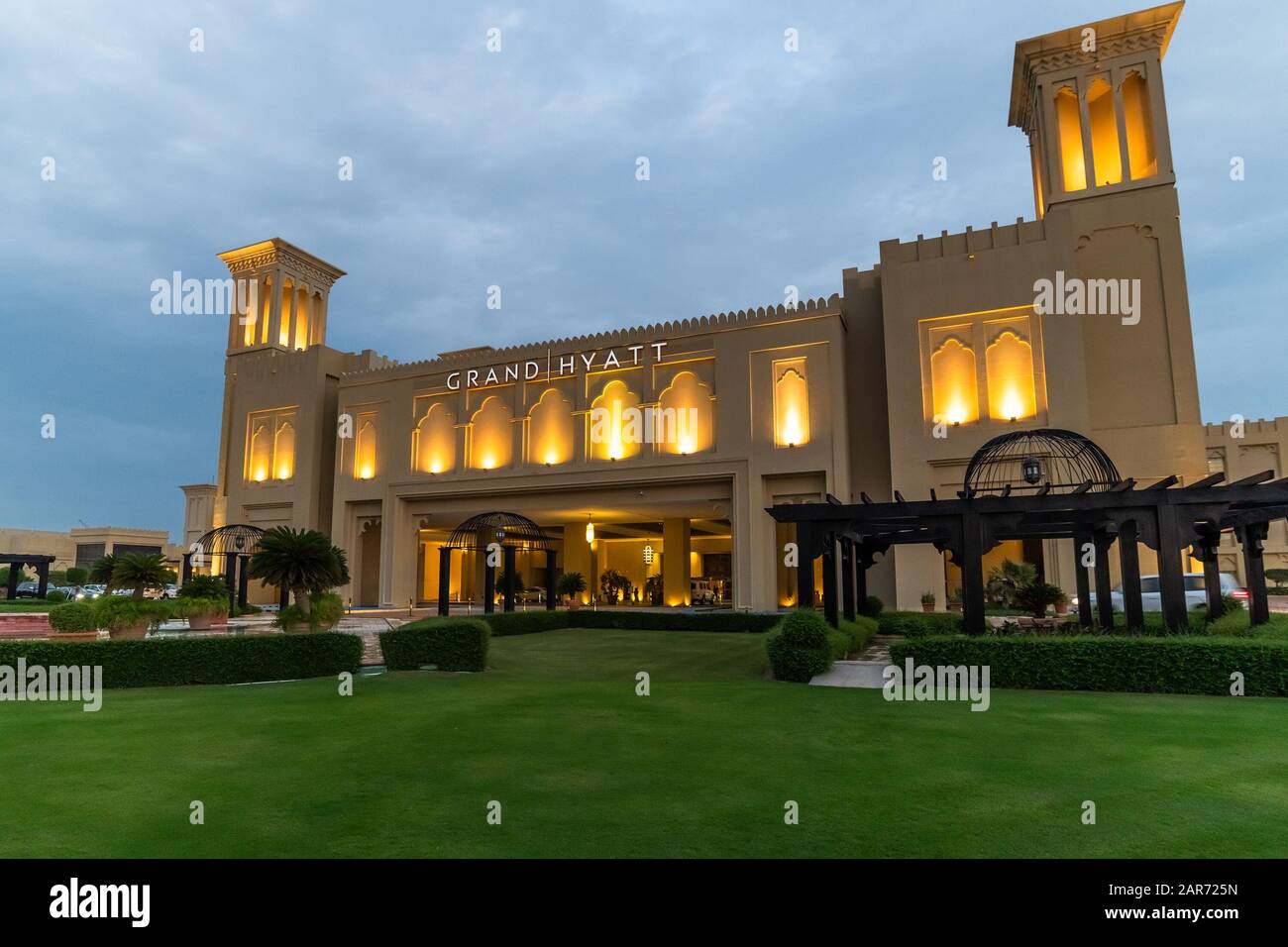 Doha, Qatar - Nov 26. 2019 Grand Hyatt is Hyatt Hotels Corporation - an American multinational hospitality company Stock Photo