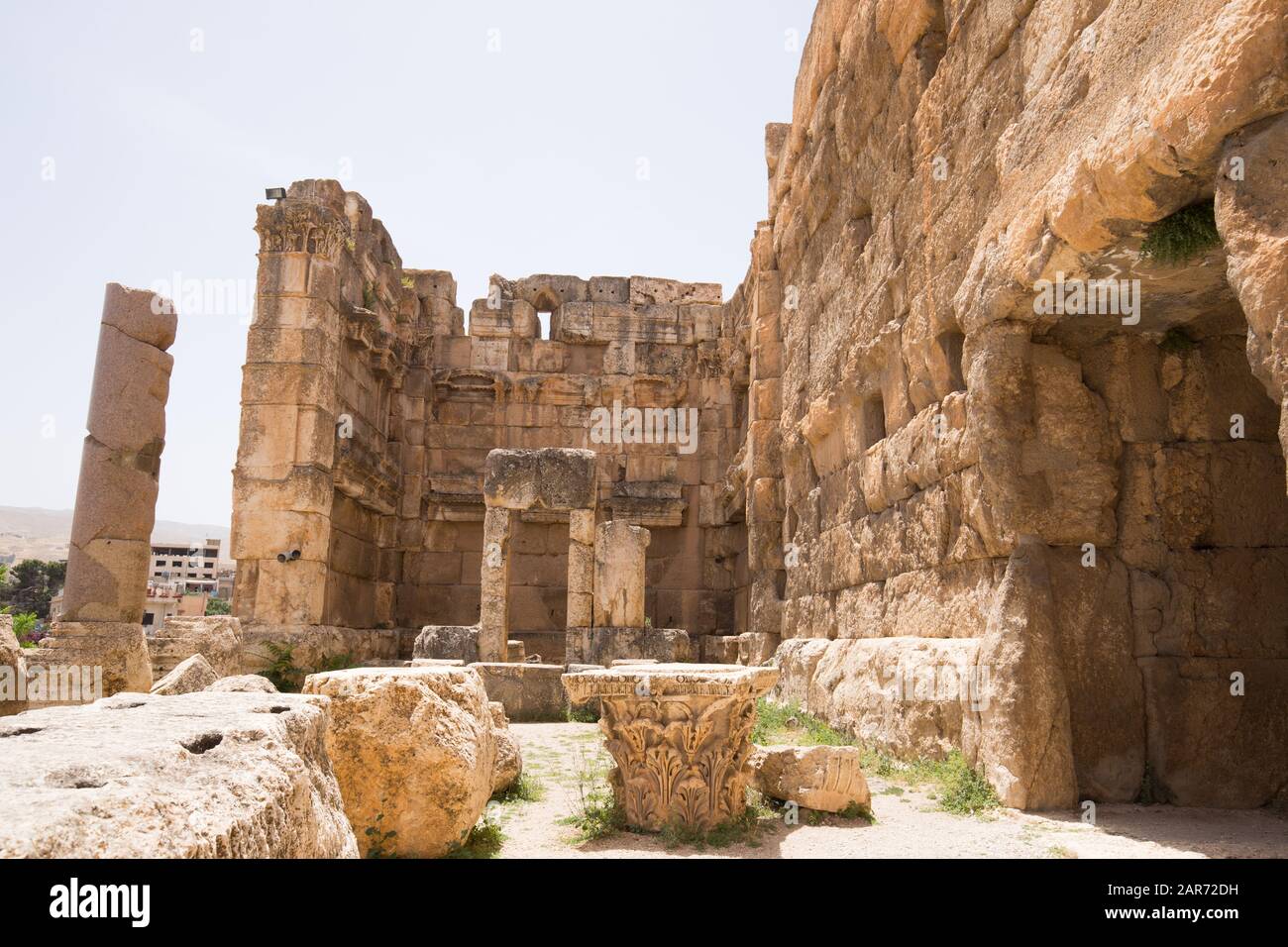 The Propylaeae. The ruins of the Roman city of Heliopolis or Baalbek in the Beqaa Valley. Baalbek, Lebanon - June, 2019 Stock Photo