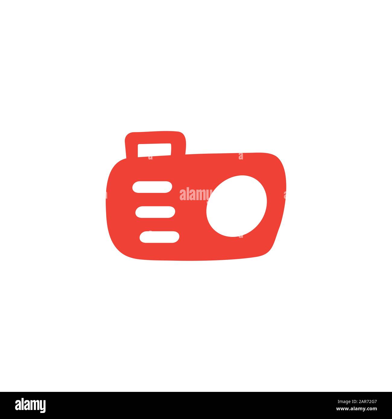 Camera Red Icon On White Background. Red Flat Style Vector Illustration ...