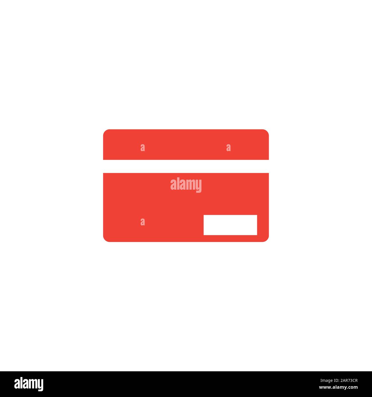 Credit Card Red Icon On White Background. Red Flat Style Vector ...