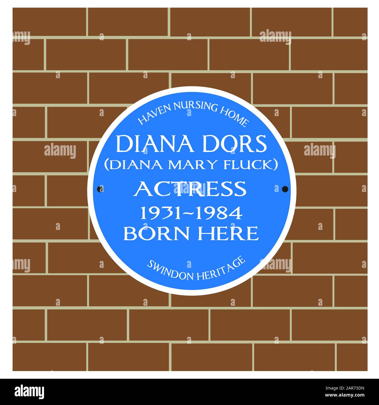 Diana Dors Blue Plaque in Swindon Stock Photo