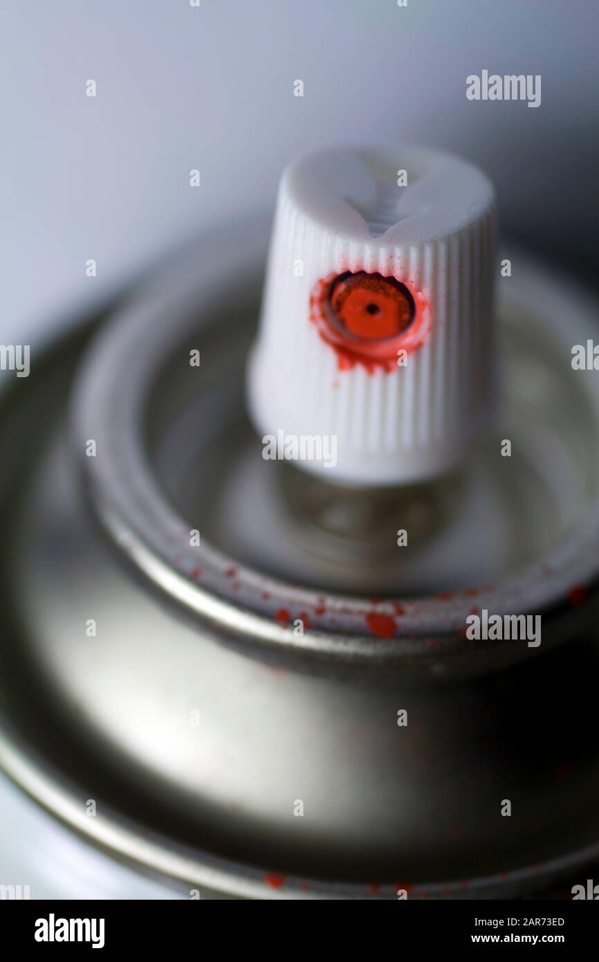 Close up shot of a spray can nozzle Stock Photo Alamy