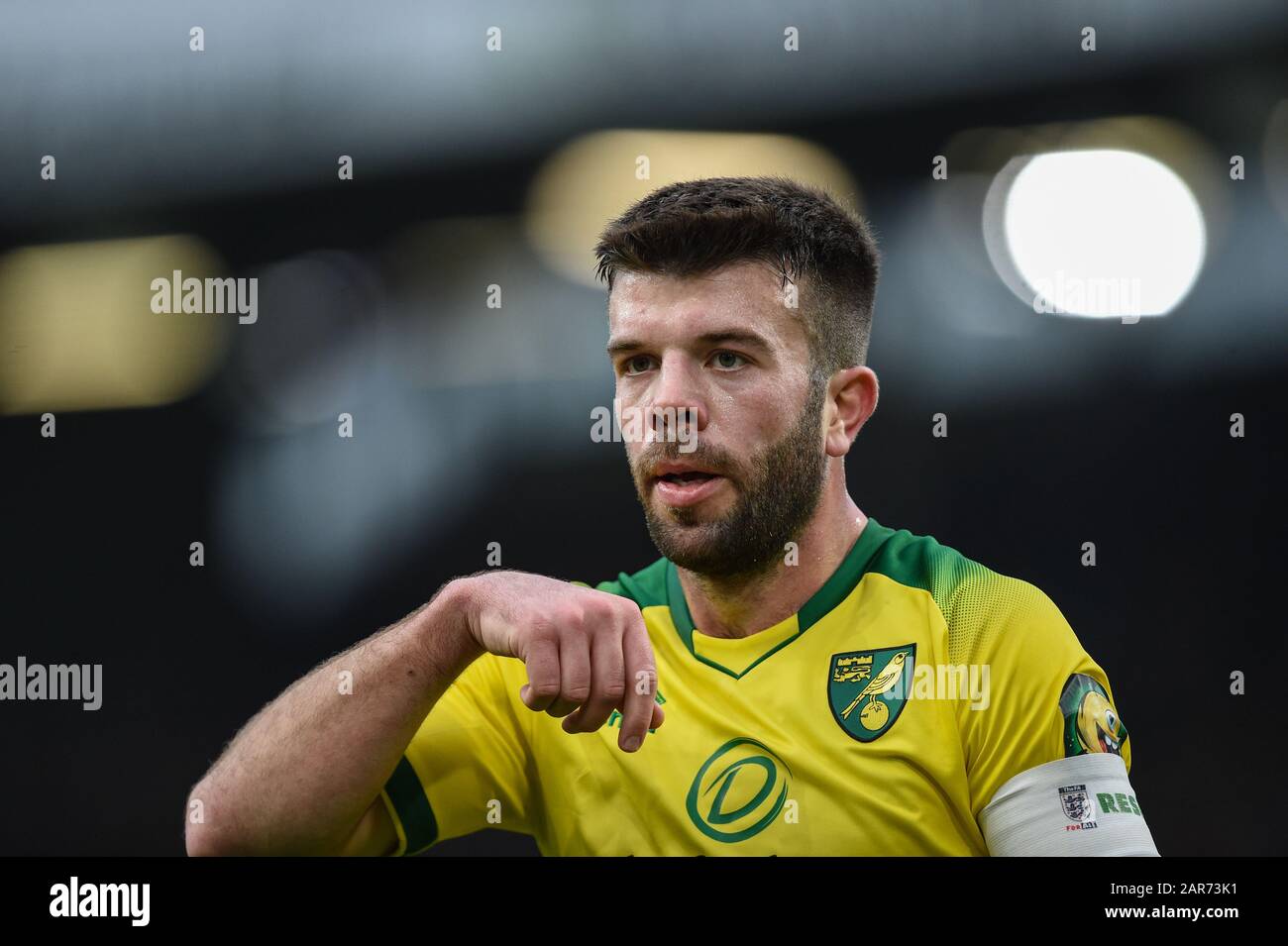 25th January 2020, Turf Moor, Burnley, England; Emirates FA Cup, Burnley v Norwich City : Goal scorer Grant Hanley (5) of Norwich City during the game Stock Photo