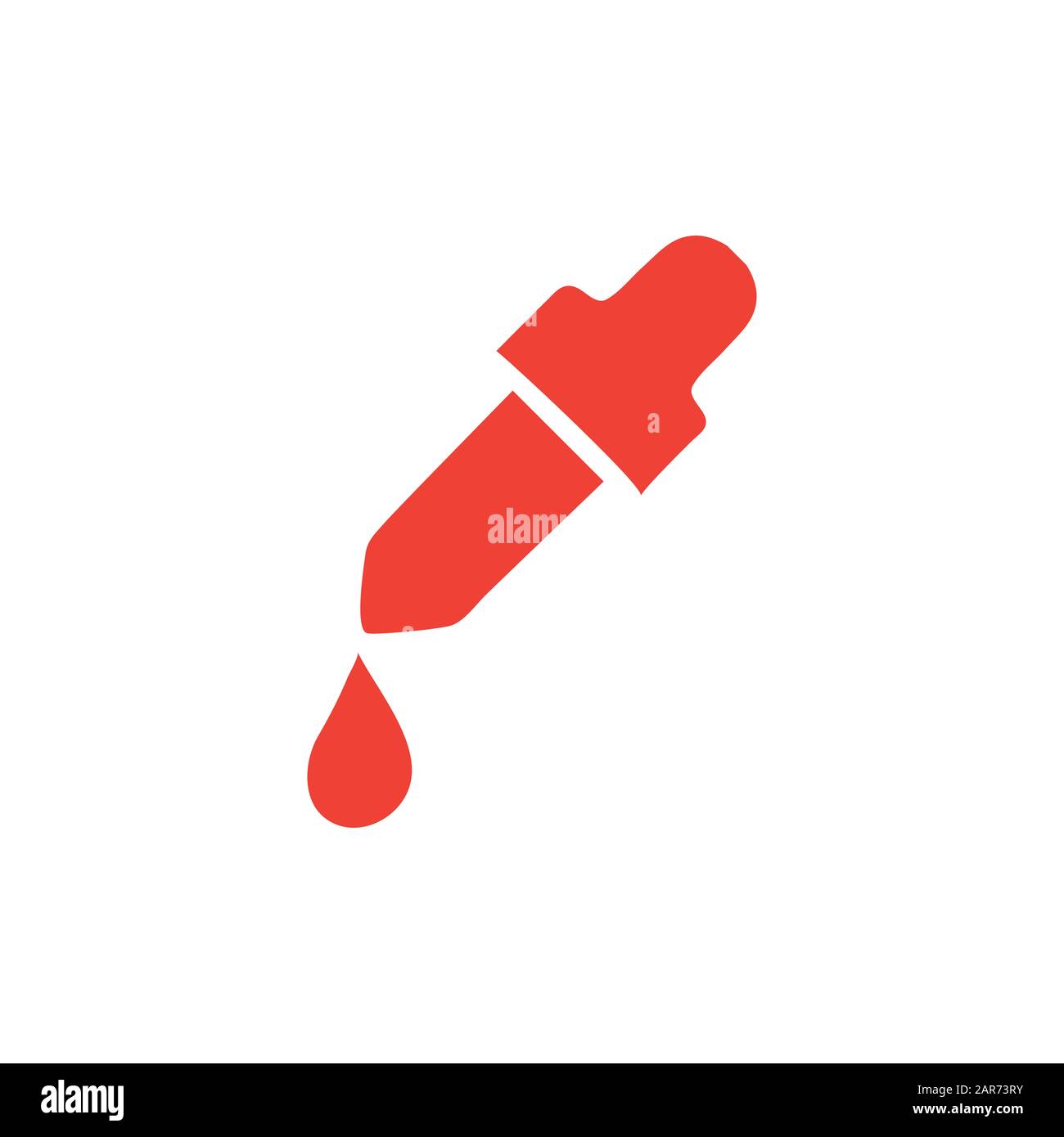 Dropper Red Icon On White Background. Red Flat Style Vector ...
