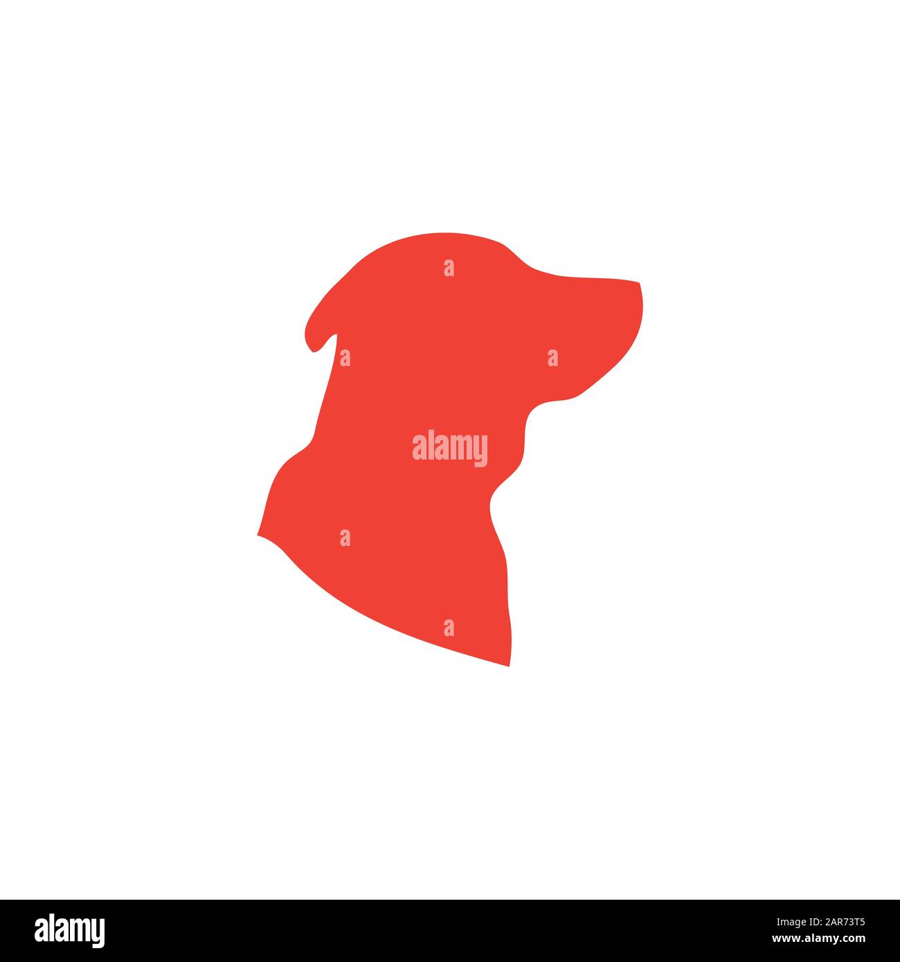 Dog Red Icon On White Background. Red Flat Style Vector Illustration ...