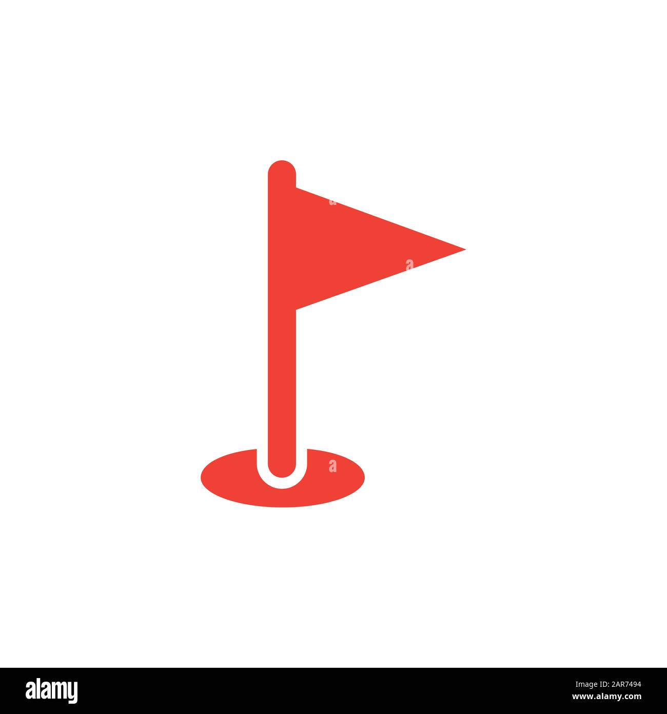Flag Red Icon On White Background. Red Flat Style Vector Illustration. Stock Photo