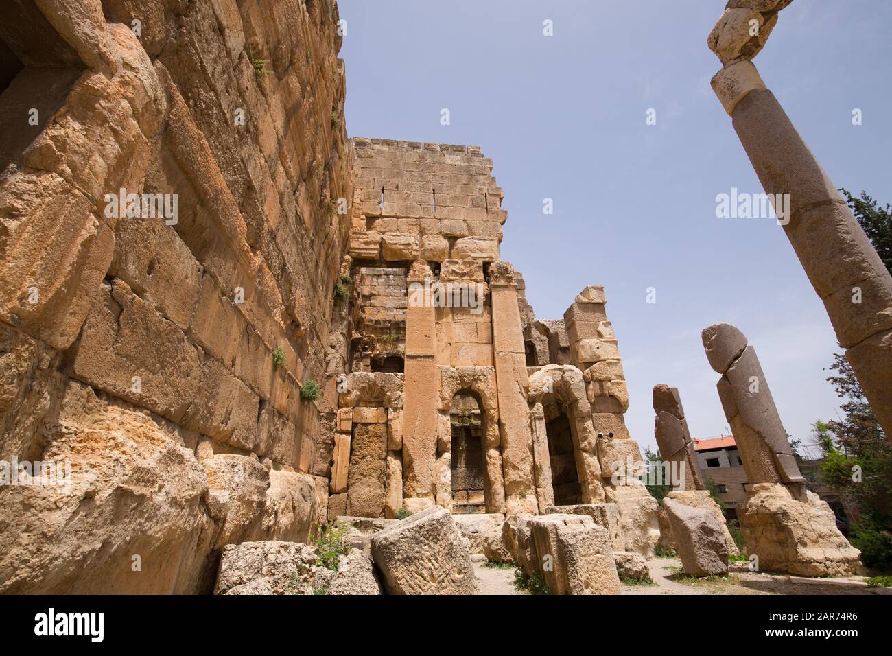 The Propylaeae. The ruins of the Roman city of Heliopolis or Baalbek in the Beqaa Valley. Baalbek, Lebanon - June, 2019 Stock Photo