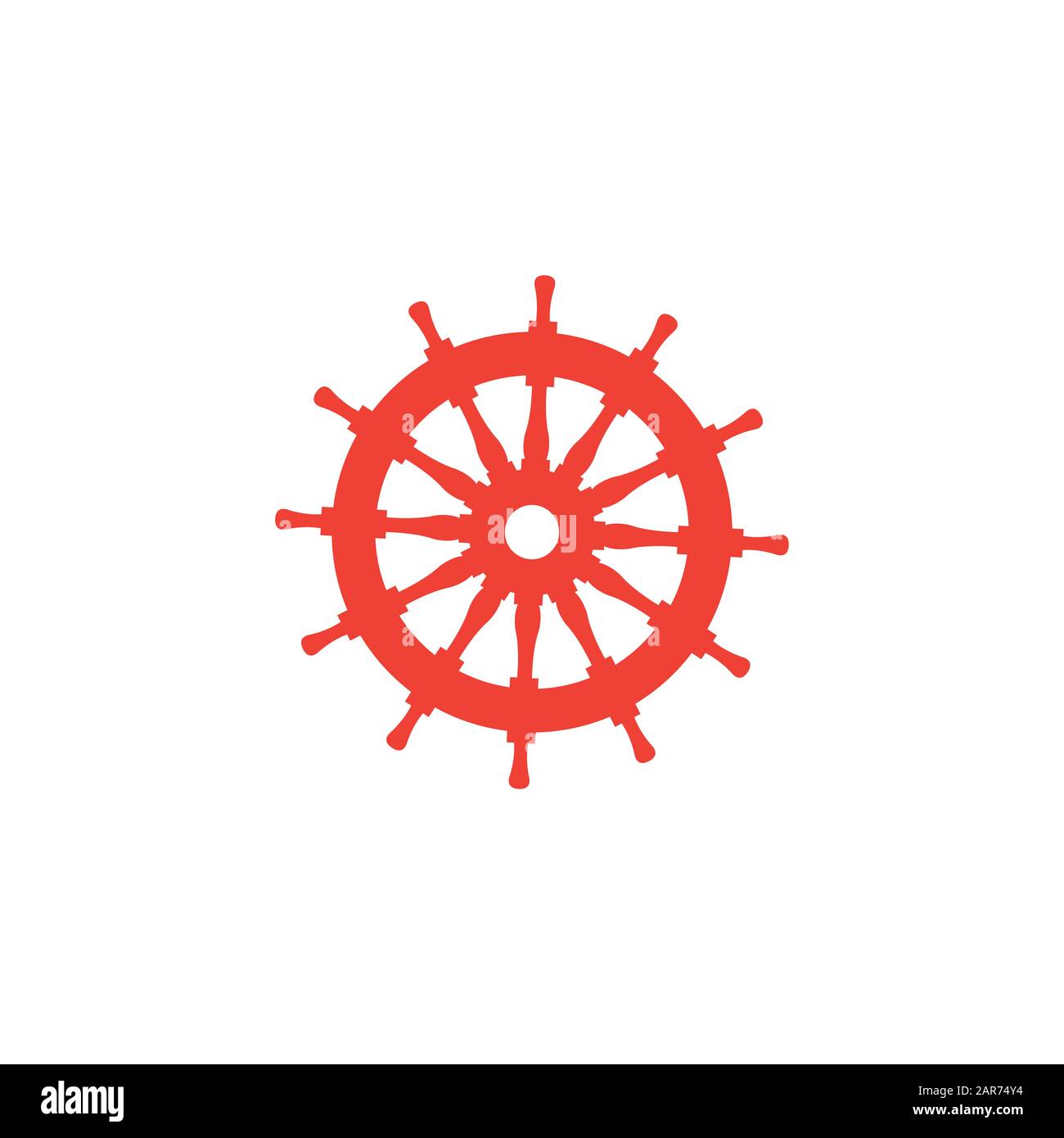 Helm Red Icon On White Background. Red Flat Style Vector Illustration ...
