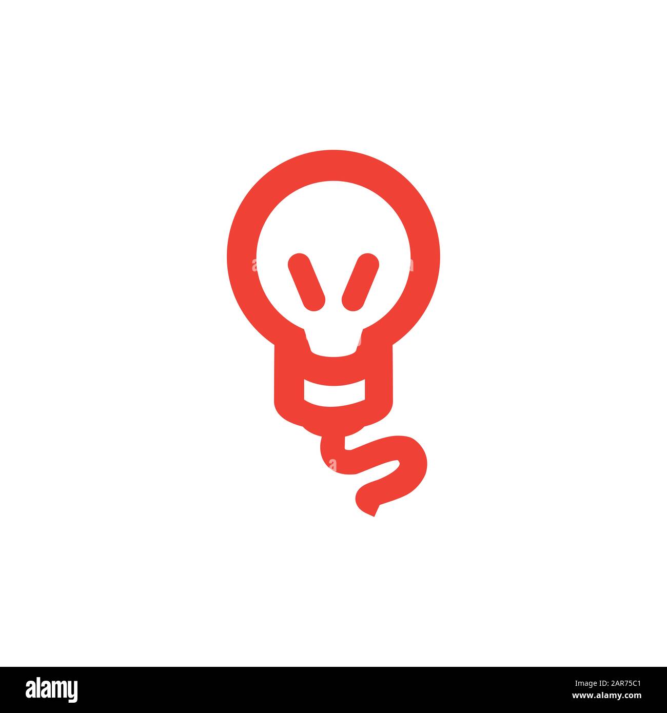 Light Bulb Red Icon On White Background. Red Flat Style Vector Illustration Stock Photo Alamy