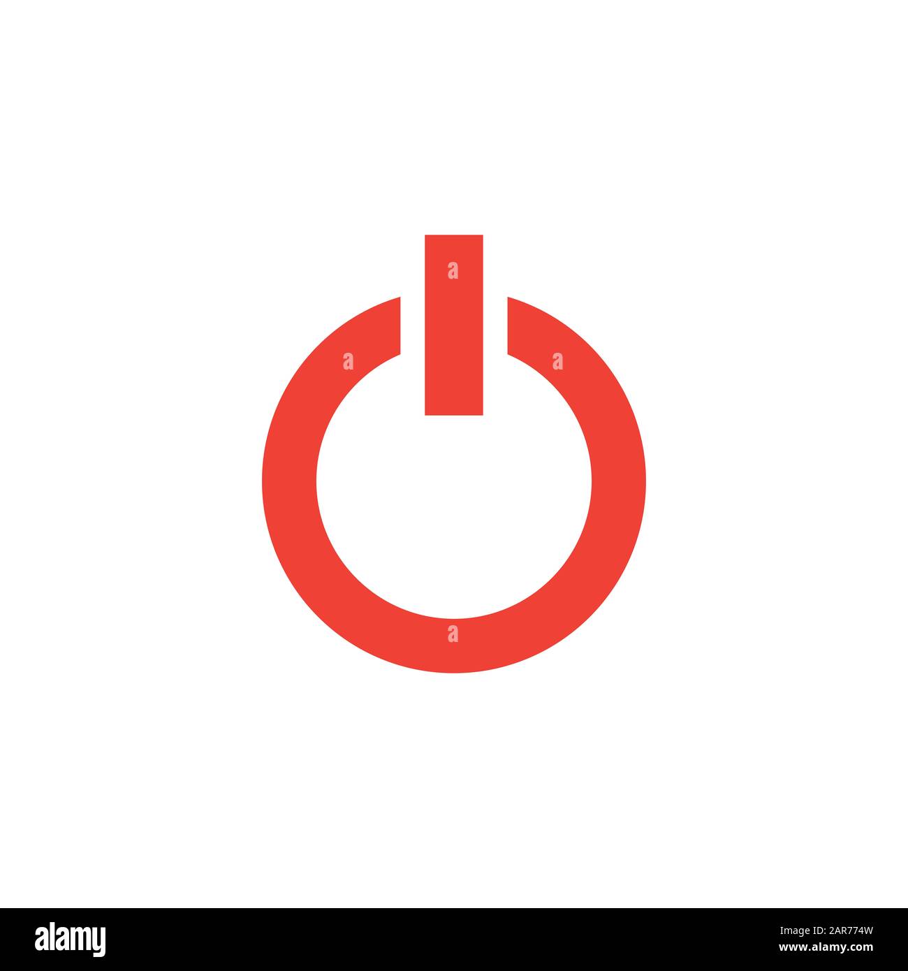 Power Red Icon On White Background. Red Flat Style Vector Illustration ...