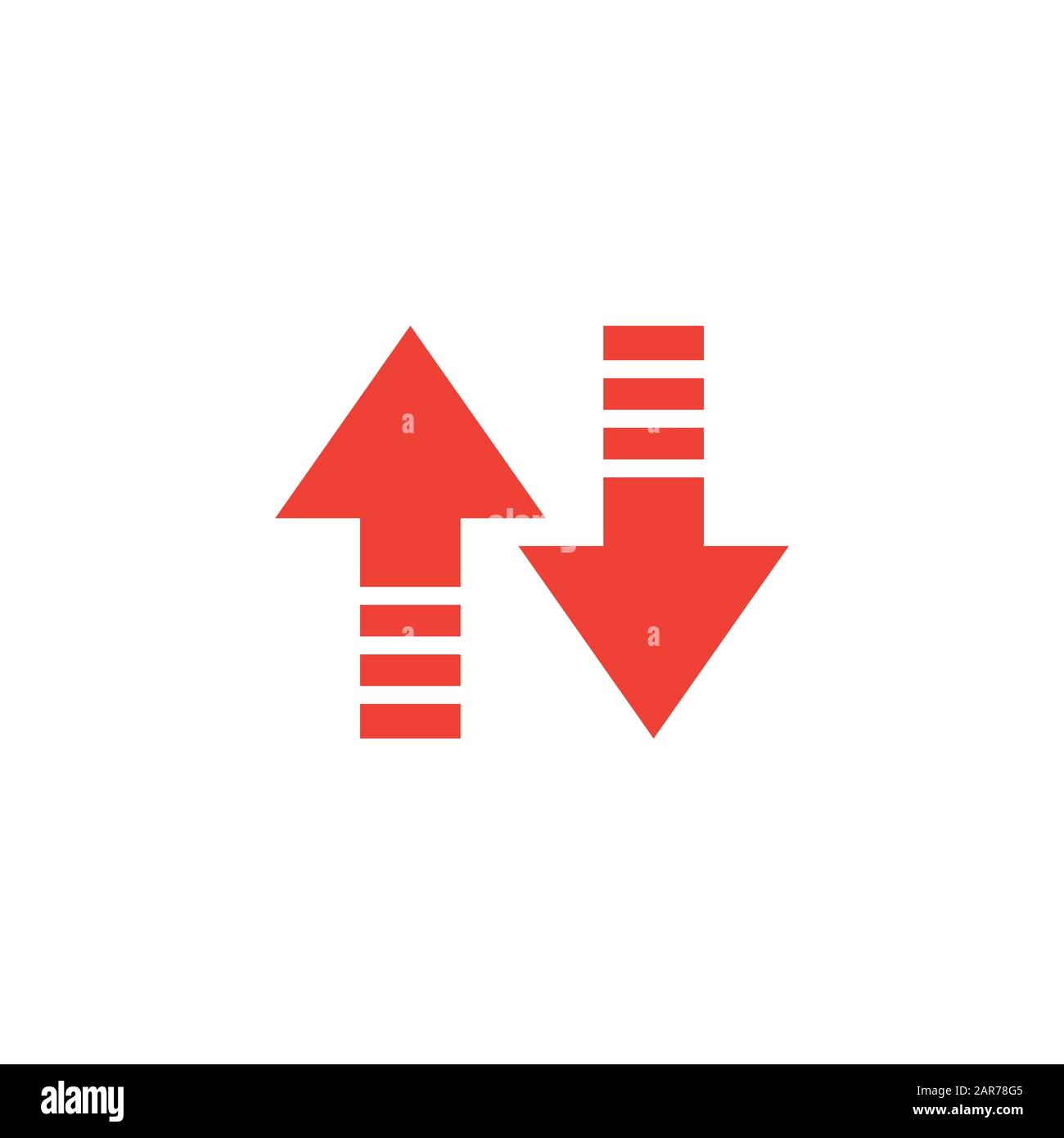 Up-Down Arrow Red Icon On White Background. Red Flat Style Vector ...