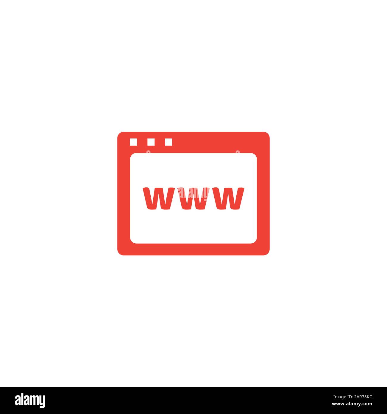 Web Page Red Icon On White Background. Red Flat Style Vector ...