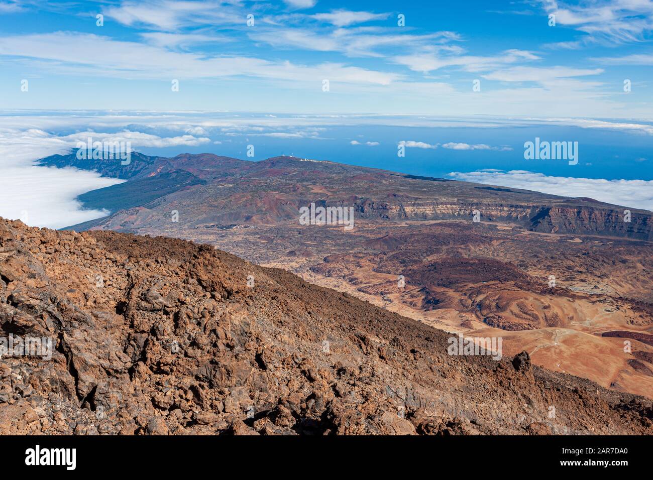view from the peak of mount teide tenerife spain Stock Photo