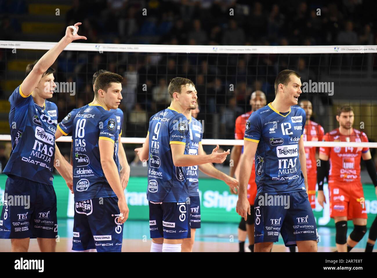 Civitanova Marche, Italy. 26th Jan, 2020. players itas trentino during
