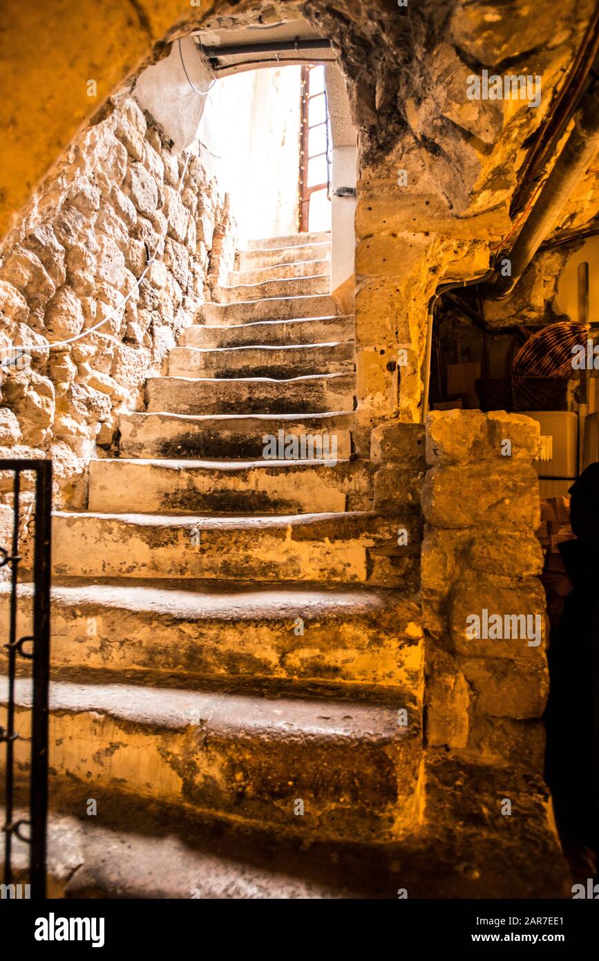 Underground cellar for food storage Stock Photo Alamy
