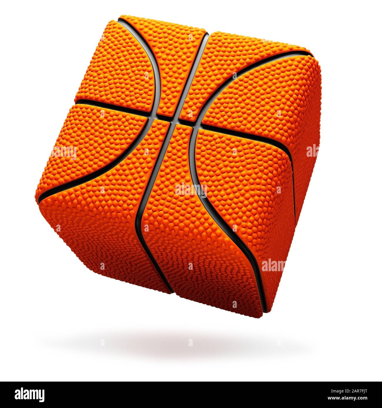 Basketball balls cube bouncing on a white background. Cut out Stock Photo
