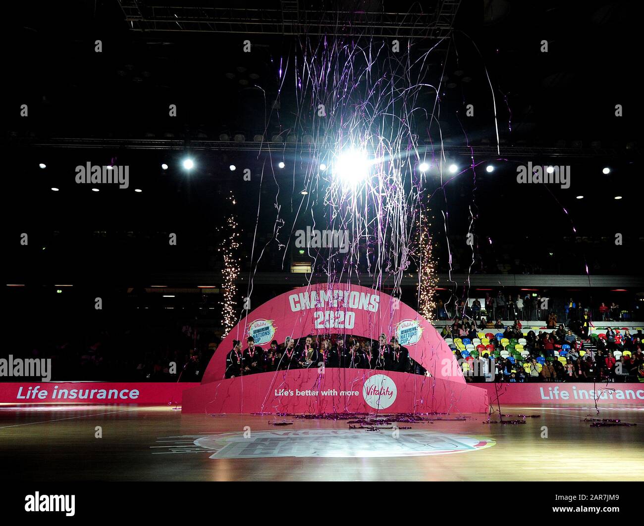 New Zealand celebrate after winning the Vitality Netball Nations Cup ...