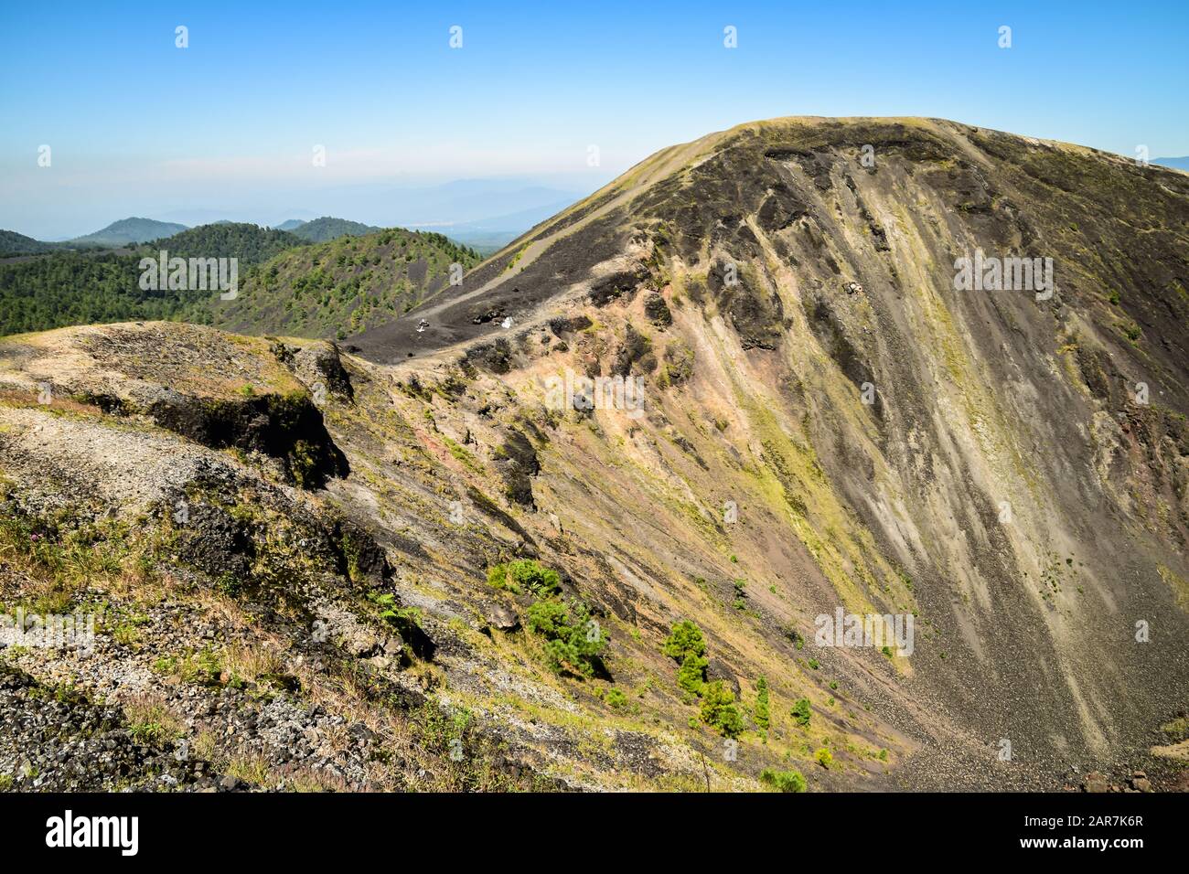 Ridge of a volcano caldera, Paricutin, Mexico Stock Photo