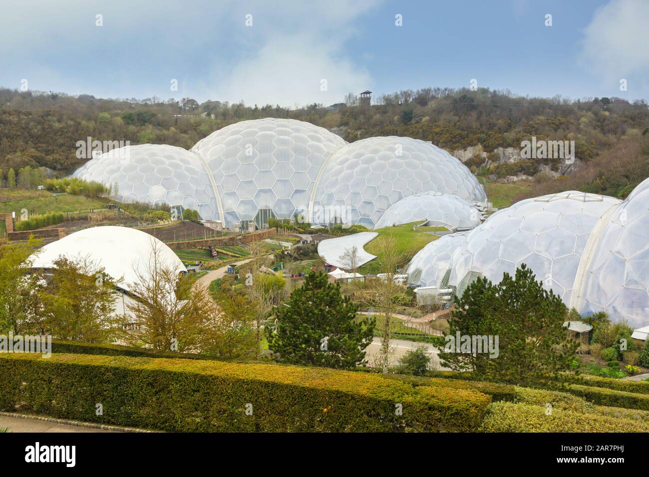 The Eden Project Greenhouse Biomes A Popular Visitor Attraction With Gardens Built In A Former Quarry Inside Giant Domes Stock Photo Alamy