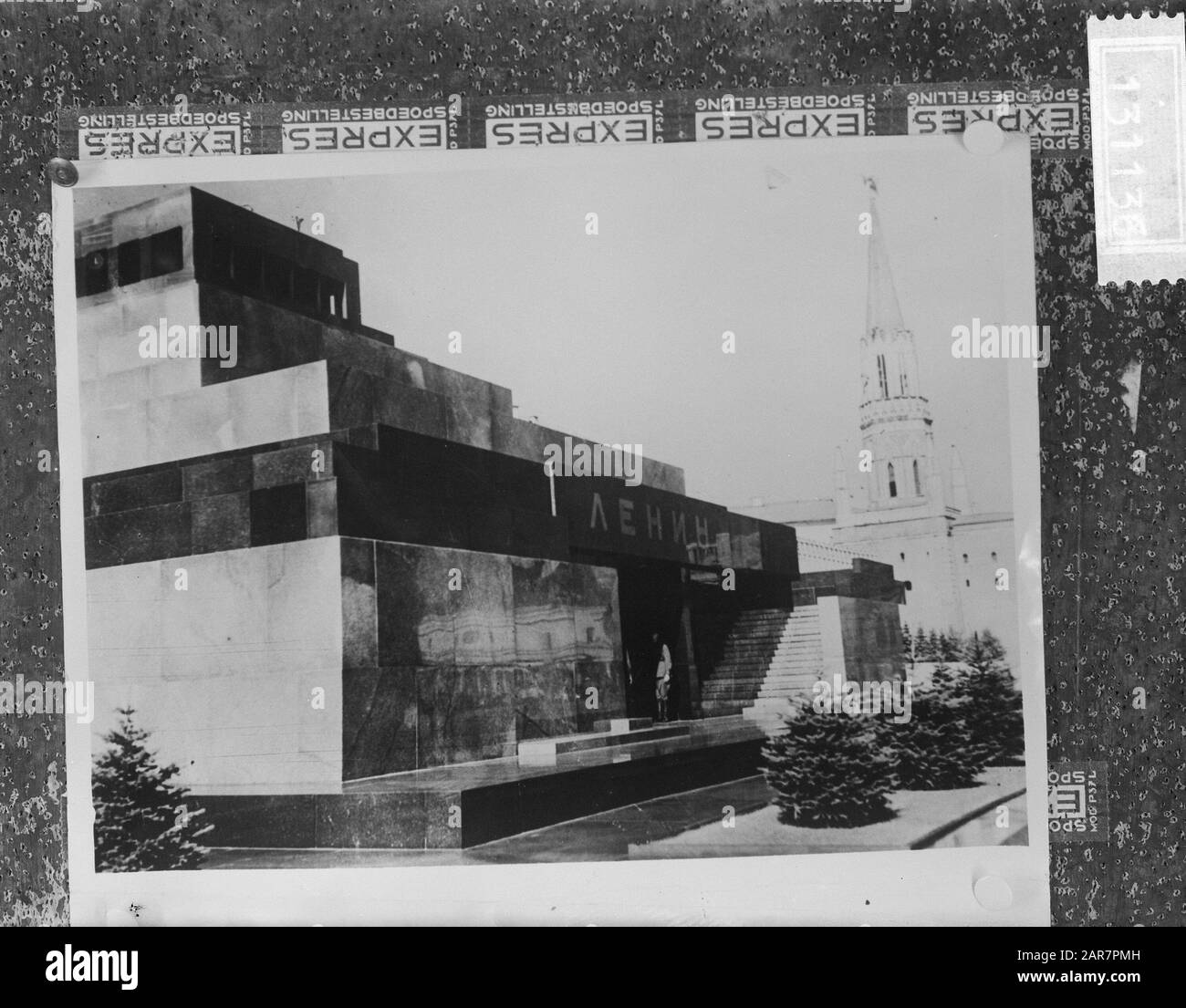 Mausoleum of Lenin and Stalin in Moscow Date: October 30, 1961 Location: Moscow, Russia, USSR Keywords: mausolea, statesmen Personal name: Lenin, Stalin, Joseph Stock Photo