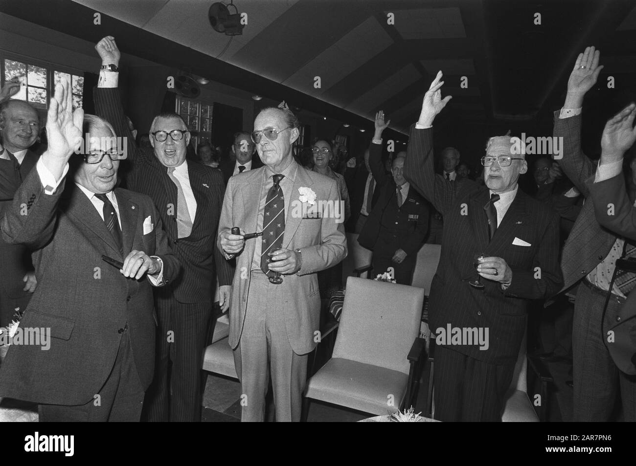 Prince Bernhard at meeting Veterans Legion Netherlands in Crailo Date: October 7, 1978 Keywords: Meetings, princes, veterans Personal name: Bernhard, prince Stock Photo