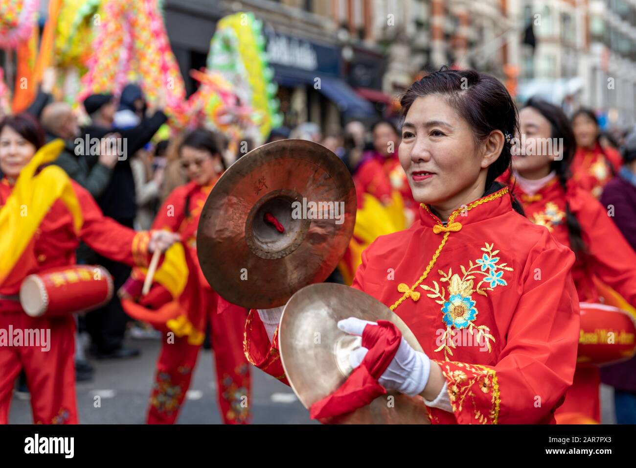 Annual Chinese New Year Parade in London, bringing in the year of the Rat. Stock Photo