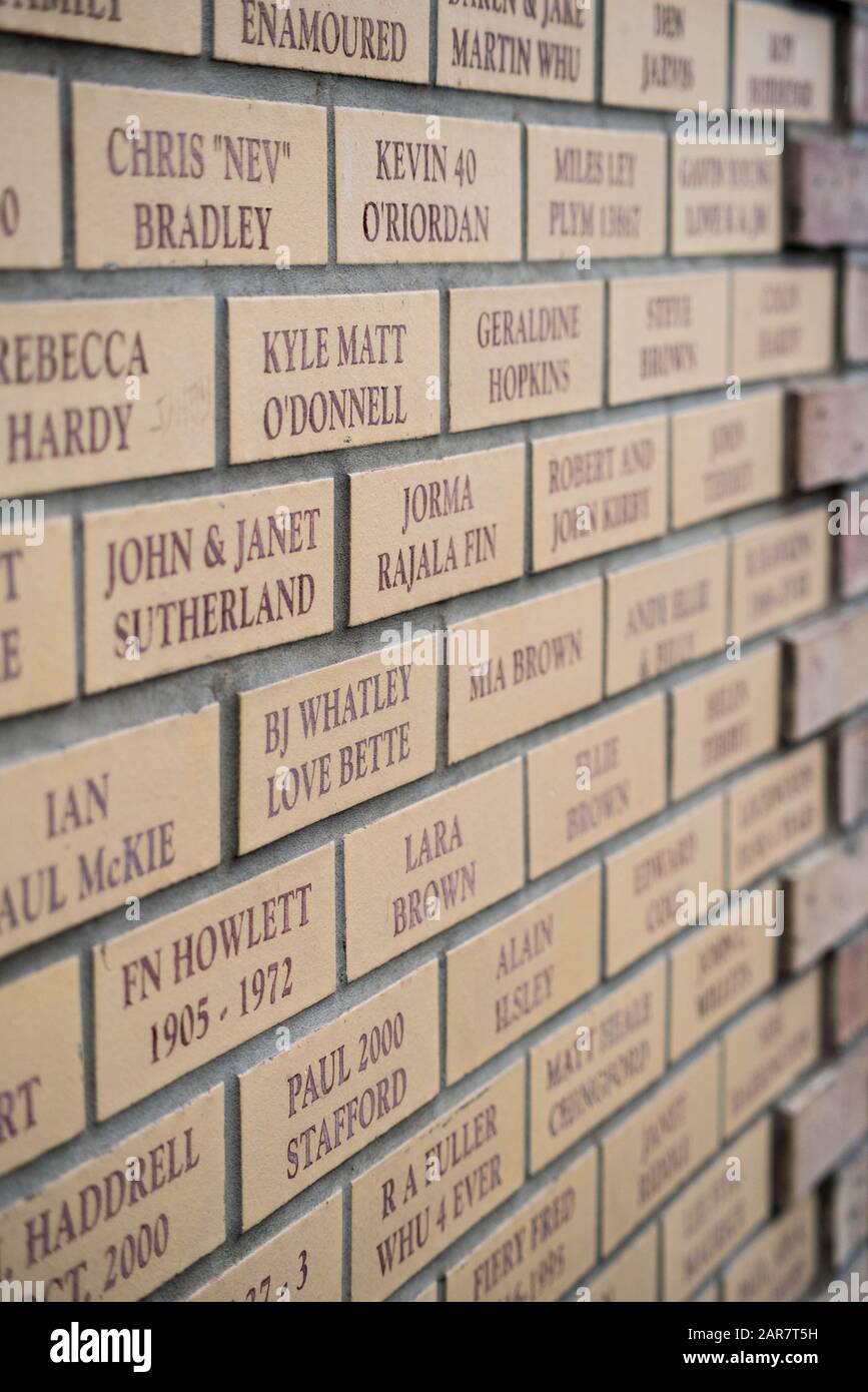 Remembrance Wall Detail from the Boleyn Ground, Upton Park, West Ham United Football Club's old stadium prior to it's demolition Stock Photo