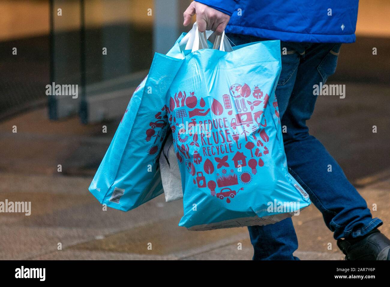 Reduce, Reuse, Recycle, blue reusable store Bag for life in Preston, UK ...