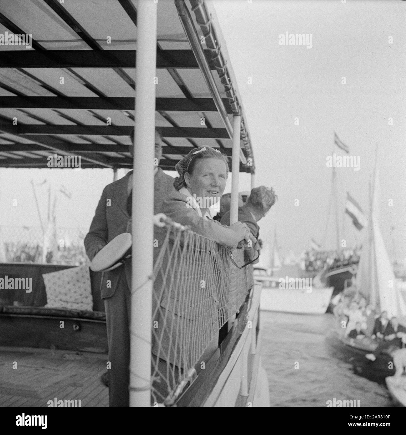 The royal family aboard the royal yacht the Piet Hein Princess Juliana ...