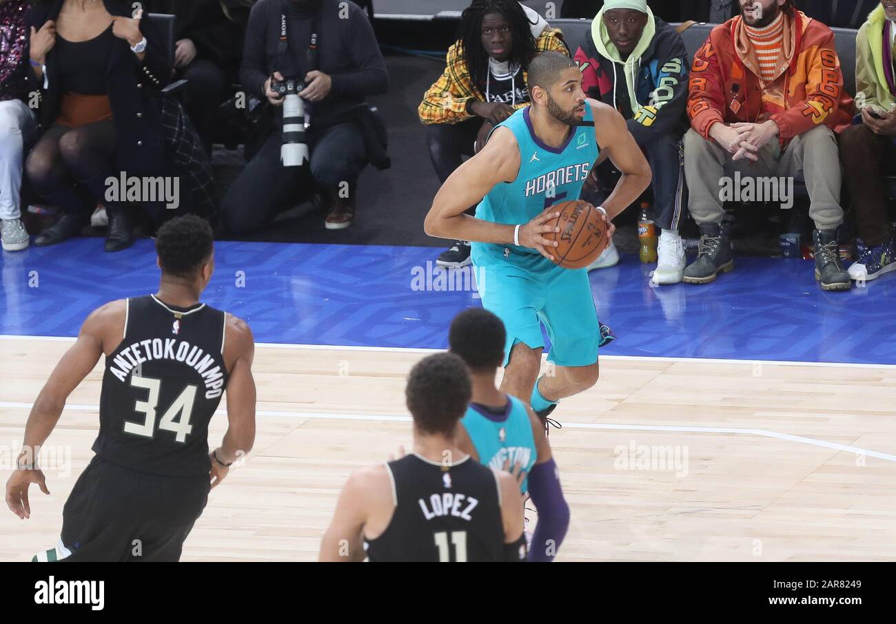 Nicolas Batum of Charlotte Hornets during the NBA Paris Game 2020  basketball match between Milwaukee Bucks