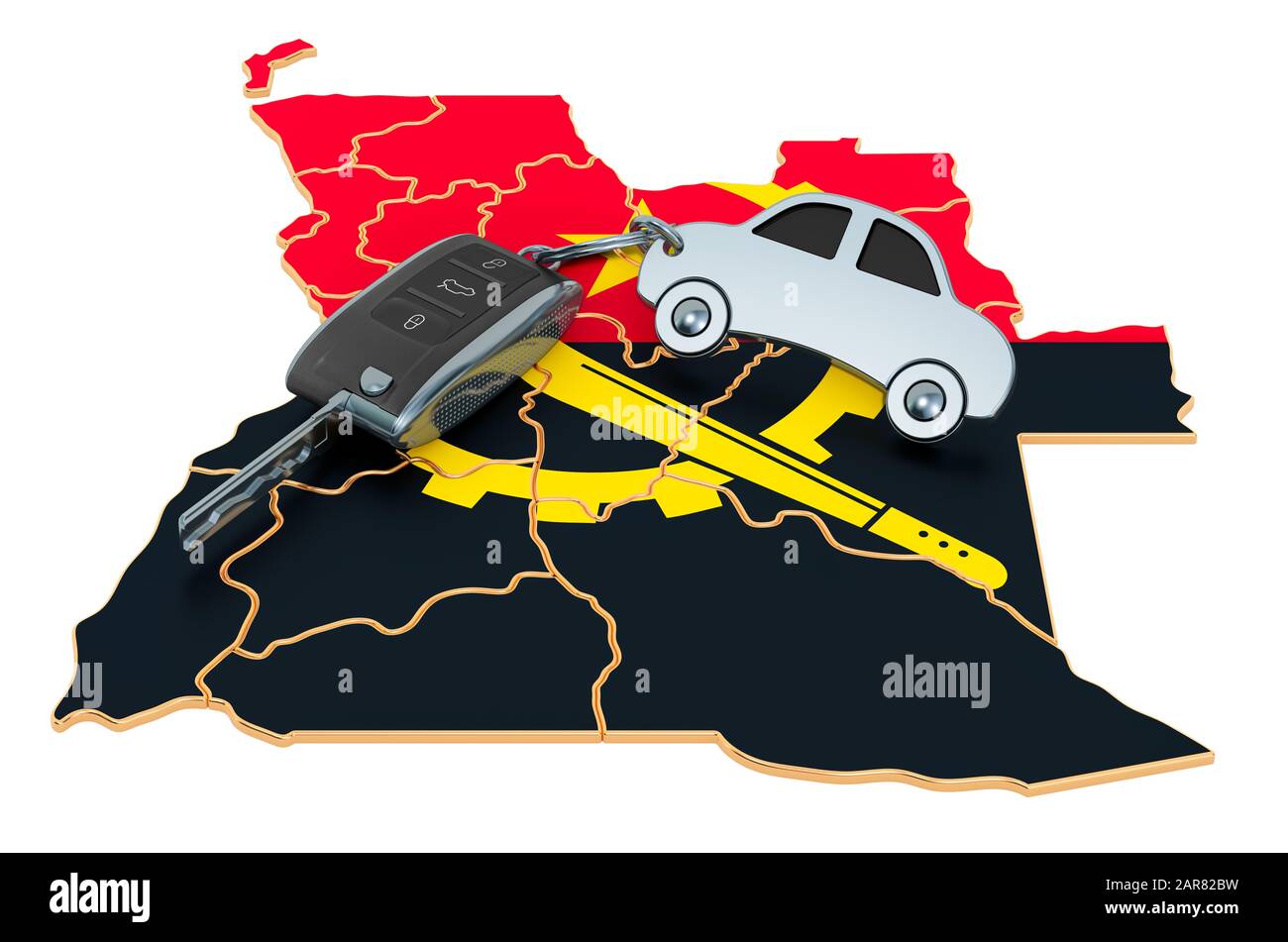 Sale or rent car in Angola concept, 3D rendering isolated on white background Stock Photo Alamy